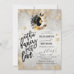 Celestial Gold Stars Moons Bloemen Kaart