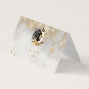 Celestial Gold Stars Moons Bloemen Visitekaartjes