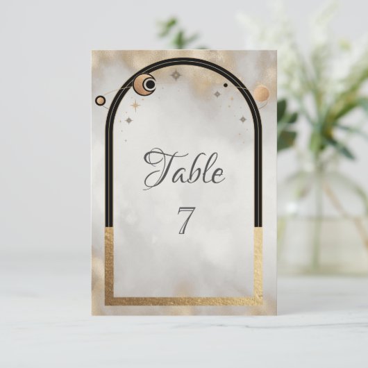 Celestial Gold Sun And Moon Galaxy Kaart (Staand voorkant)