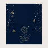 Celestial Gold Sun en maan Visitekaartjes (Buitenkant ongevouwen)