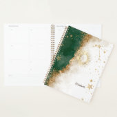 Celestial Gold Sun en Moon Stars Green Planner (Display)