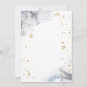 Celestial Gold Sun, Maan, Sterren Bloemen Script Kaart (Achterkant)