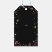 Celestial Gold Sun, Moon, Stars Rozen Night Sky Cadeaulabel (Achterkant)