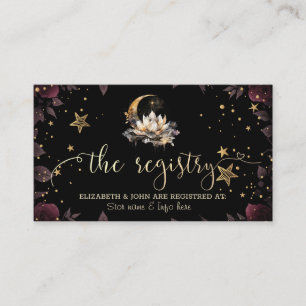 Celestial Gold Sun, Moon, Stars Rozen Night Sky Informatiekaartje