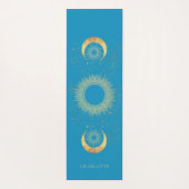 Celestial Gold Sun Moon Turquoise Yogamat (Achterkant)