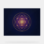 Celestial Golden Mandala — Balance in the Infinite Acryl Bord (Voorkant)