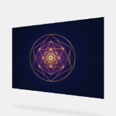 Celestial Golden Mandala — Balance in the Infinite Acryl Bord (Hoek)
