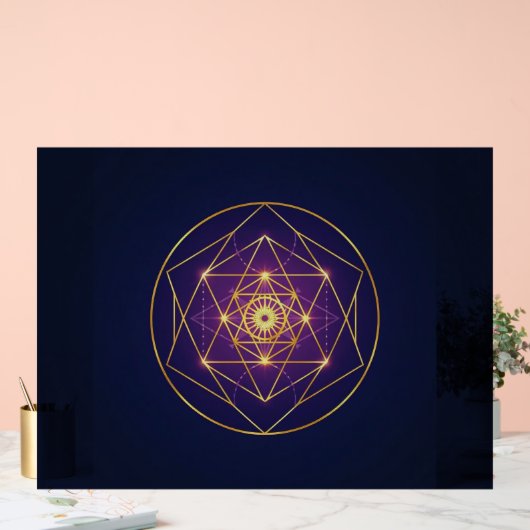 Celestial Golden Mandala — Balance in the Infinite Acryl Bord (Huwelijk)