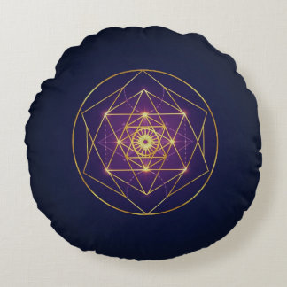 Celestial Golden Mandala — Balance in the Infinite Rond Kussen