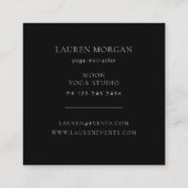 Celestial Golden Moon Luxe Vierkante Visitekaartje (Achterkant)