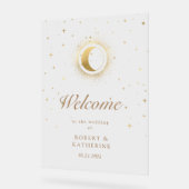 Celestial Golden Stars Moon Acryl Bord (Hoek)