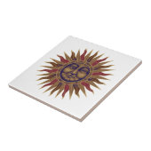 Celestial Golden Sun Face Tegeltje (Zijkant)