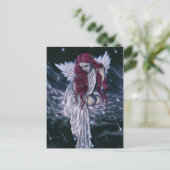 Celestial Gothic Angel Shooting Stars Briefkaart (Staand voorkant)