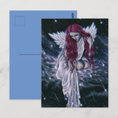 Celestial Gothic Angel Shooting Stars Briefkaart (Voorkant / Achterkant)