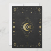 Celestial Gothic Black and Gold Save the Date Card (Achterkant)