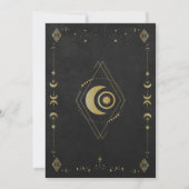 Celestial Gothic Black and Gold Wedding Invitation (Dos)