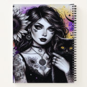 Celestial Gothic Witch en Zwarte Kat Notitieboek (Achterkant)