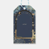 Celestial Goud Zon Maan Goud Glitter Cadeaulabel (Achterkant)