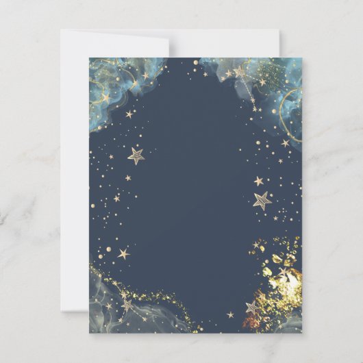 Celestial Goud Zon Maan Goud Glitter Kaart (Achterkant)