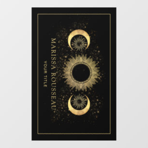Celestial Goud Zwart Zon Maan Window Cling Raamsticker