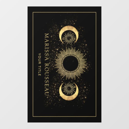 Celestial Goud Zwart Zon Maan Window Cling Raamsticker (Vel)