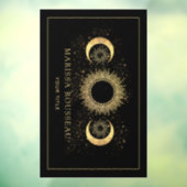 Celestial Goud Zwart Zon Maan Window Cling Raamsticker (Vel 3)