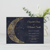 Celestial Gouden Maan Esthetisch Kaart (Staand voorkant)