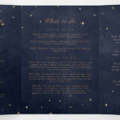 Celestial Gouden Maan Gevouwen Huwelijksprogramma Drieluik Uitnodiging (Binnenkant midden)