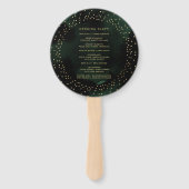 Celestial Gouden Maan Huwelijksprogramma Hand Fan Handwaaier (Achterkant)