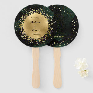 Celestial Gouden Maan Huwelijksprogramma Hand Fan Handwaaier