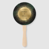 Celestial Gouden Maan Huwelijksprogramma Hand Fan Handwaaier (Voorkant)
