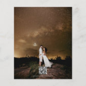 Celestial Gouden Maan Sterren Foto QR Code Bruilof (Achterkant)