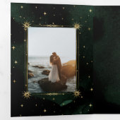 Celestial Gouden Maan Tri Fold Bruiloft Uitnodigin Drieluik Uitnodiging (Binnenzijde eerst)