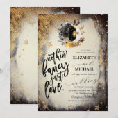 Celestial Gouden Sterren Moons Donker Kaart (Voorkant / Achterkant)