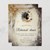 Celestial Gouden Sterren Moons Donker Kaart (Voorkant / Achterkant)