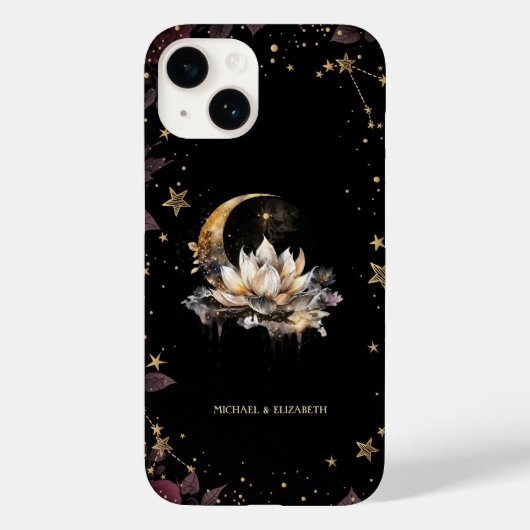 Celestial gouden zon, maan, Lotus sterren Case-Mate iPhone Case (Achterkant)
