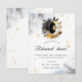 Celestial gouden zon, maan, sterren bloemen kaart (Voorkant / Achterkant)