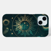 Celestial Green et Or : Étui Téléphone Élégant (Verso (horizontal))