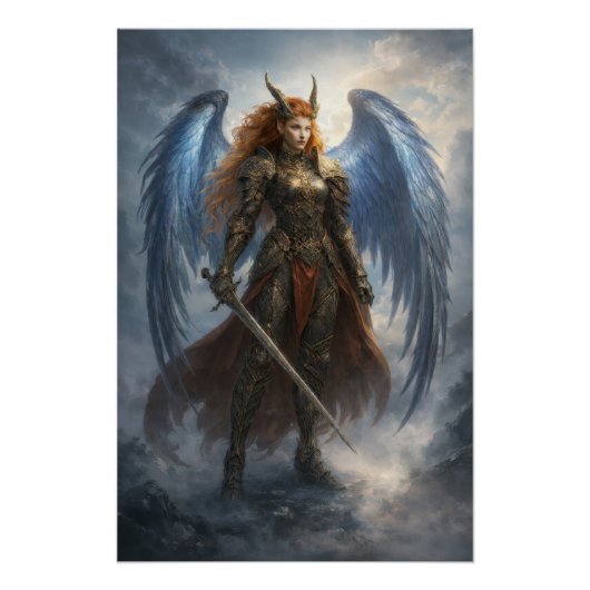 Celestial Guardian Angel – Epic Fantasy Poster Perfect Poster (Voorkant)