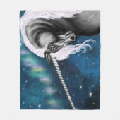 Celestial Guardian: Grijze Eenhoorn met Aurora Dan Fleece Deken (Voorkant)