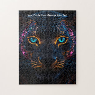 Celestial Guardian - Neon Black Leopard Legpuzzel