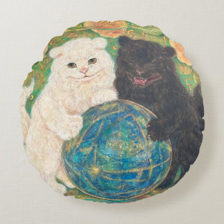 Celestial Guardians: Cosmic Harmony Rond Kussen