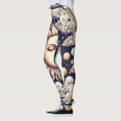  Celestial Half Sun & Moon Blue Yellow Leggings (Links)