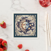  Celestial Half Sun & Moon Blue Yellow Servet (Insitu)