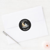 Celestial halve maan paar silhouet sterrenbeeld ronde sticker (Envelop)
