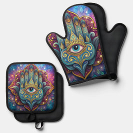 Celestial Hamsa  Ovenwant & Pannenlap Set