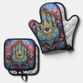 Celestial Hamsa  Ovenwant & Pannenlap Set