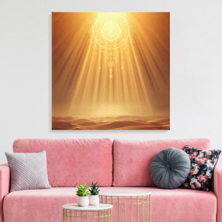 Celestial Harmony Gateway Boho Wall Art | Sacred  Canvas Afdruk