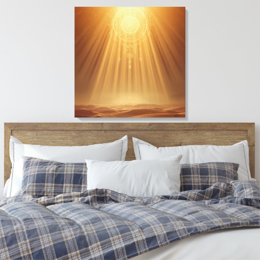 Celestial Harmony Gateway Boho Wall Art | Sacred Canvas Afdruk (Insitu (Slaapkamer))