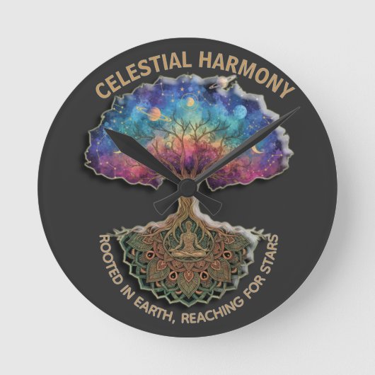 Celestial Harmony Tree | Meditation (NO NUMBERS) Ronde Klok (Voorkant)